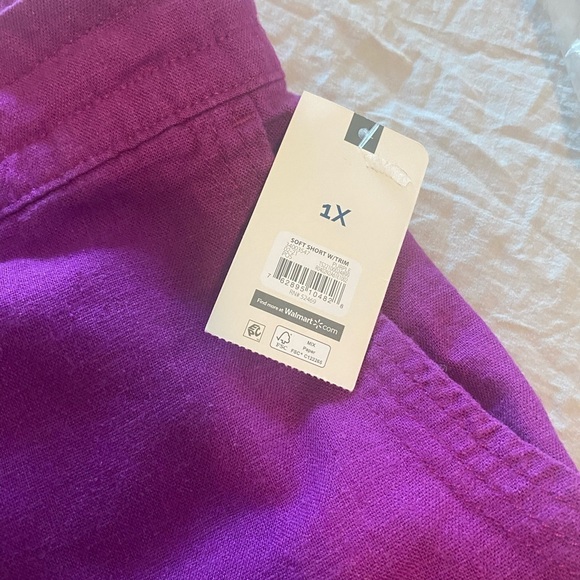 Women’s plus size 1x linen shorts purple color NWT - Picture 5 of 6